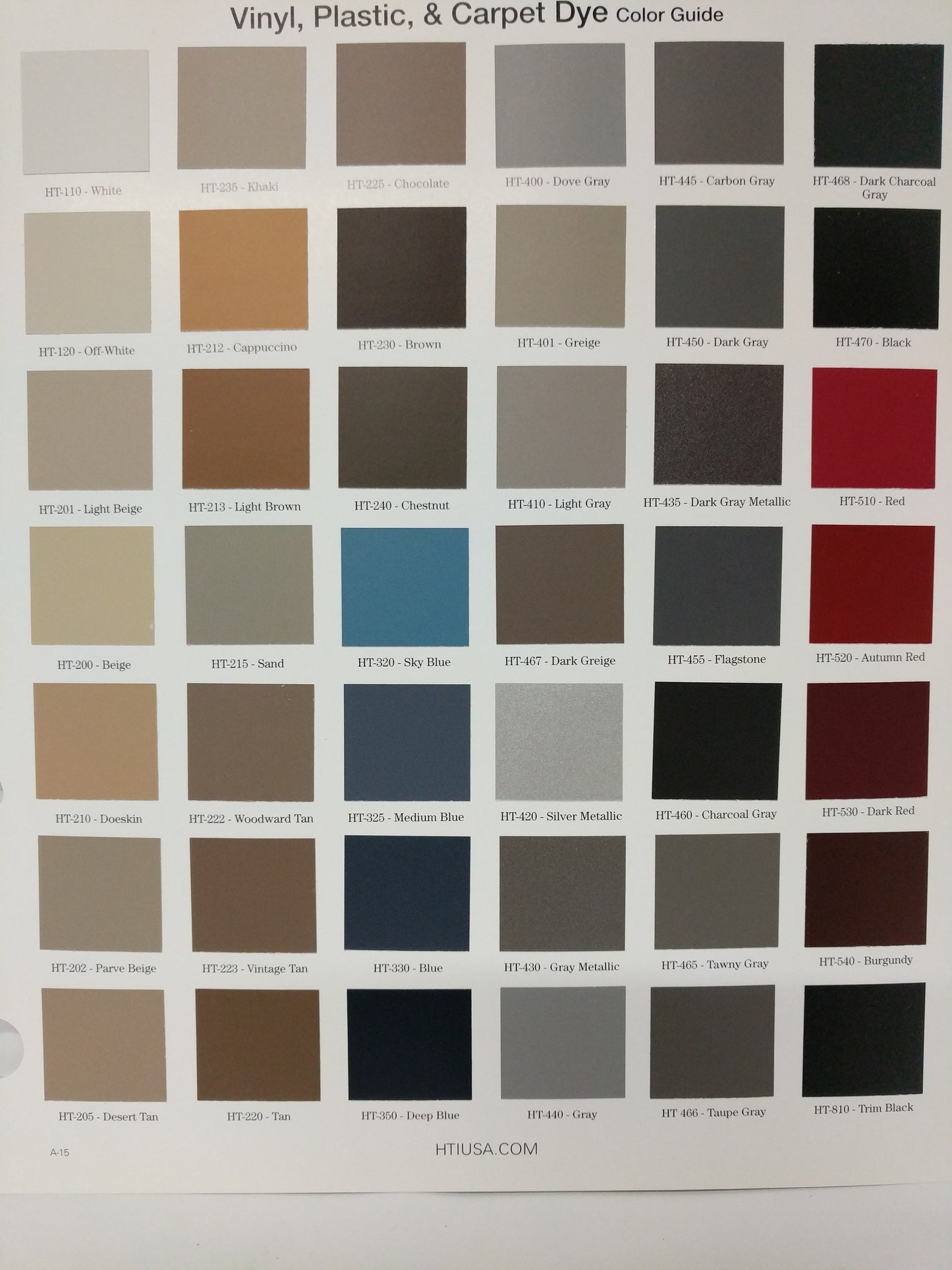 Vinyl, Plastic, and Carpet Dye